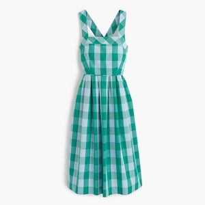 JCrew Gingham Crisscross Dress
